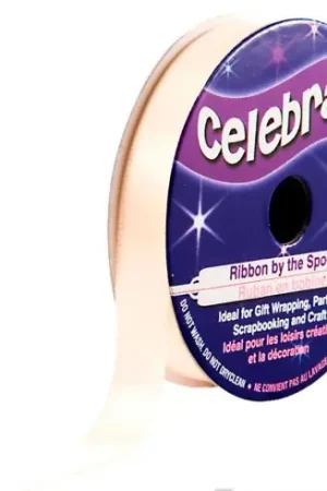 Più Venduto Raso su un rotolo - Raso ecru liscio - 9 mm x 6 m - Celebrate