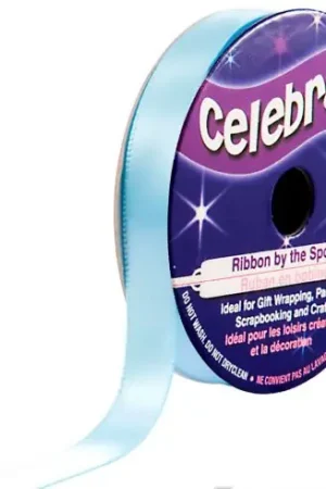 Ordina Subito Raso su un rotolo - Raso azzurro tinta unita - 9 mm x 6 m - Celebrate