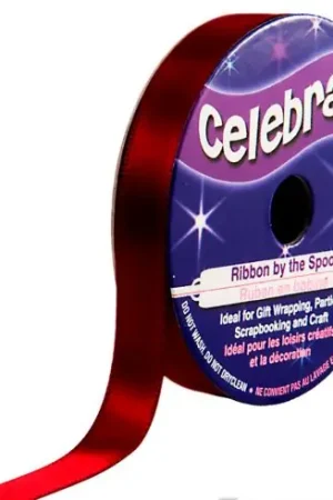 Raso su un rotolo - Satinato bordeaux liscio - 9 mm x 6 m - Celebrate Offerta Limitata