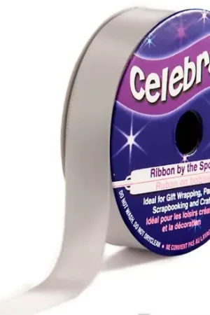 Scelto Dai Clienti Raso su un rotolo - Raso grigio liscio - 13 mm x 6 m - Celebrate