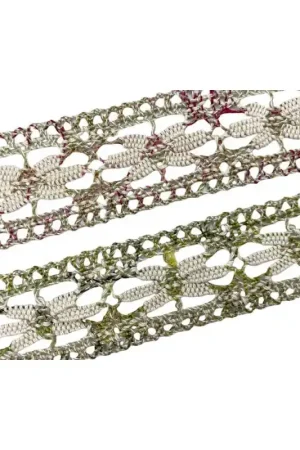 Novità Passamaneria Tramezzo Merletto Tombolo Shabby Cotone Lino Alto 3,5 Cm