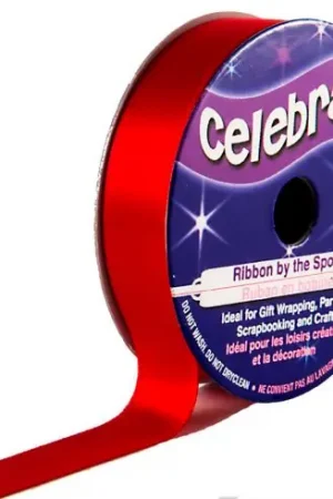 Raso su un rotolo - Raso rosso liscio - 13 mm x 6 m - Celebrate Miglior Prezzo