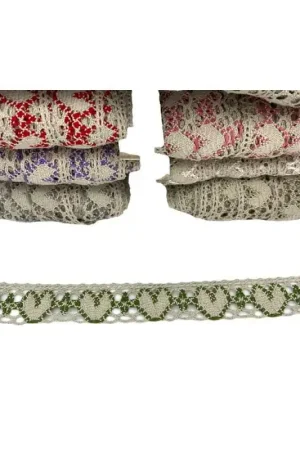 Ordina Subito Passamaneria Merletto Shabby Cotone Pizzo Cuore Alto 2,5 Cm