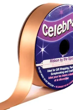 Promozione Esclusiva Raso su un rotolo - Raso marrone liscio lucido - 13 mm x 6 m - Celebrate