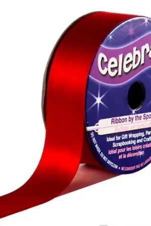 Raso su un rotolo - Raso rosso liscio - 20 mm x 5 m - Celebrate Consegna Rapida