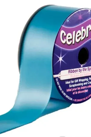 Raso su un rotolo - Raso azzurro tinta unita - 25 mm x 5 m - Celebrate Occasione Imperdibile