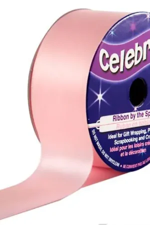 Direttamente Dal Produttore Raso su un rotolo - Raso rosa chiaro semplice - 25 mm x 5 m - Celebrate