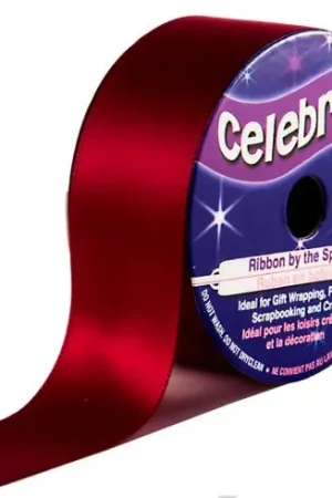 Nuova Collezione Raso su un rotolo - Raso bordeaux liscio - 25 mm x 5 m - Celebrate