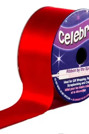 Promo Stagionale Raso su un rotolo - Rosso satinato uni - 25 mm x 5 m - Celebrate