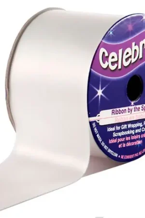 Popolare Raso su un rotolo - Bianco satinato liscio - 38 mm x 4 m - Celebrate