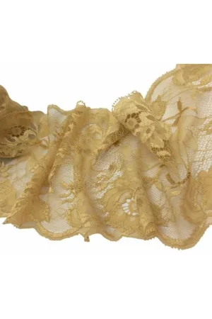 Reso Gratuito Passamaneria Pizzo Elastico Tramezzo Smerlato Disegno Rose Alto 17 Cm