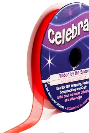 Organza su un rotolo - Organza rossa semplice - 6 mm x 8 m - Celebrate Offerta