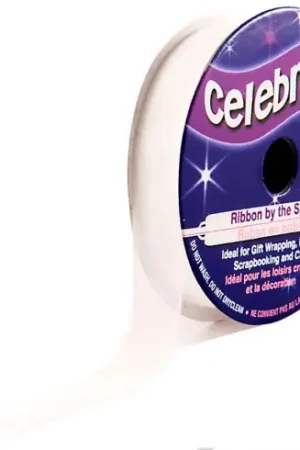 Organza su un rotolo - Organza bianca semplice - 9 mm x 8 m - Celebrate Spedito Oggi