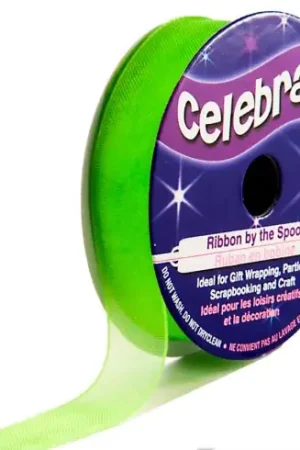 Miglior Prezzo Organza su un rotolo - Organza semplice verde chiaro - 12 mm x 6 m - Celebrate