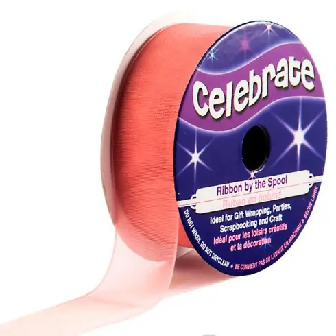 Organza su un rotolo - Organza rosa semplice - 20 mm x 5 m - Celebrate Compra Oggi Stesso