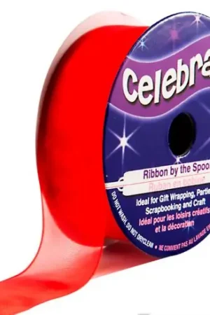 Organza su un rotolo - Organza rossa - 20 mm x 5 m - Celebrate Di Tendenza