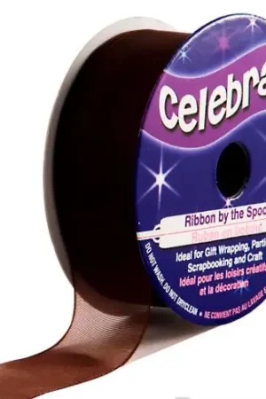 Organza su un rotolo - Organza semplice marrone scuro - 20 mm x 5 m - Celebrate Non Perdere