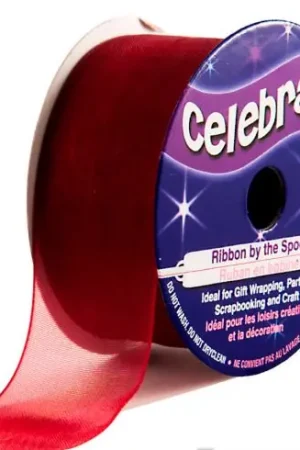 Organza su un rotolo - Organza bordeaux semplice - 25 mm x 5 m - Celebrate Solo Oggi