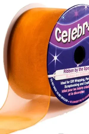 Organza su un rotolo - Caramel Organza Plain - 32 mm x 5 m - Celebrate Ultimissimo Modello