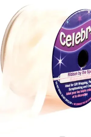 Quantità Limitata Organza su un rotolo - Organza con bordo in raso non sbiancato - 38 mm x 4 m - Celebrate