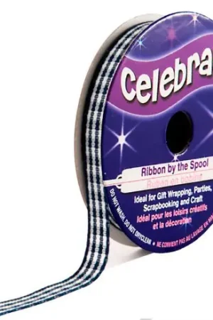 Nastro di Vichy in bobina - percalle della marina - 6 mm x 5 m - Celebrate Spedizione Gratuita