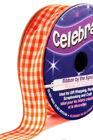 Offerta Nastro di Vichy in bobina - Vichy arancione - 15 mm x 4 m - Celebrate