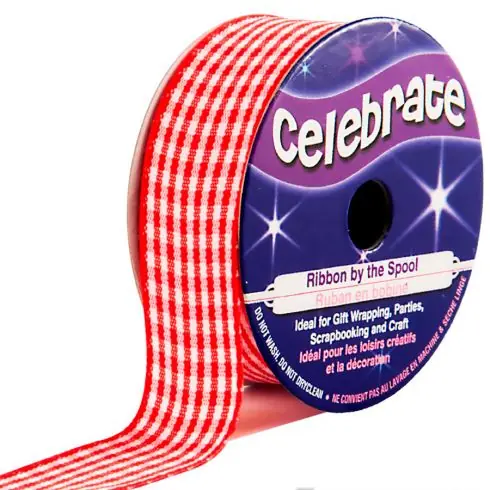 Nastro di Vichy in bobina - Vichy rosso - 20 mm x 4 m - Celebrate Novità