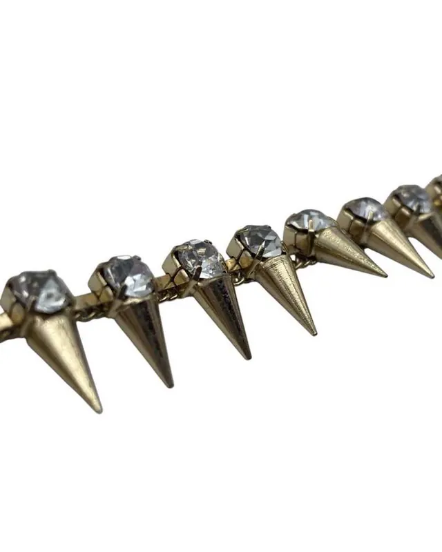 Più Venduto Passamaneria gioiello borchie – 5×1,3 cm – metallo e strass – alta 13 mm