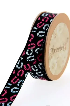 Offerta Lampo Bobina Grana grossa - Ferri di cavallo stampati Gros Grain - 15 mm x 5 m - Bowtique