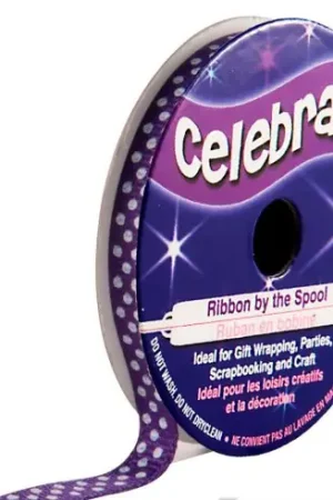 Compra Oggi Stesso Bobina Grana grossa - Bobina di nastro Big Grain viola a punti bianchi - 6 mm x 5 m - Celebrate