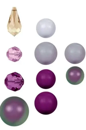Bestseller Perline e paillettes - Pacco di 17 perle Swaroski - Amethyst Selection - Rowan