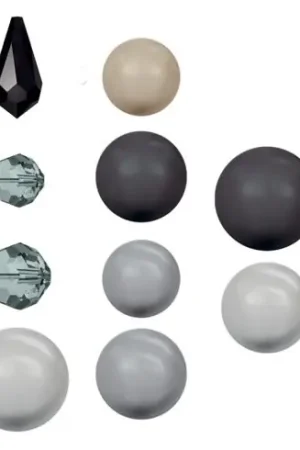 Occasione Imperdibile Perline e paillettes - Confezione da 17 perle Swarovski - Selezione Black Pearl - Rowan