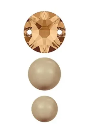 Pagamento Sicuro Perline e paillettes - Pacchetto di 35 perle Swarovski - Gold Selection - Rowan