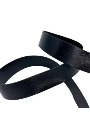 Prezzo Ridotto Passamaneria Nastro Cinta Nero Finta Pelle Similpelle Cinghia Alto 2 Cm