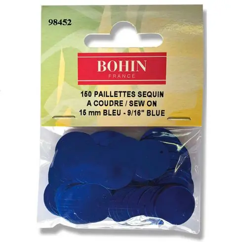 Nuova Collezione Perline e paillettes - Paillettes sequin 15 mm - Blu - Bohin