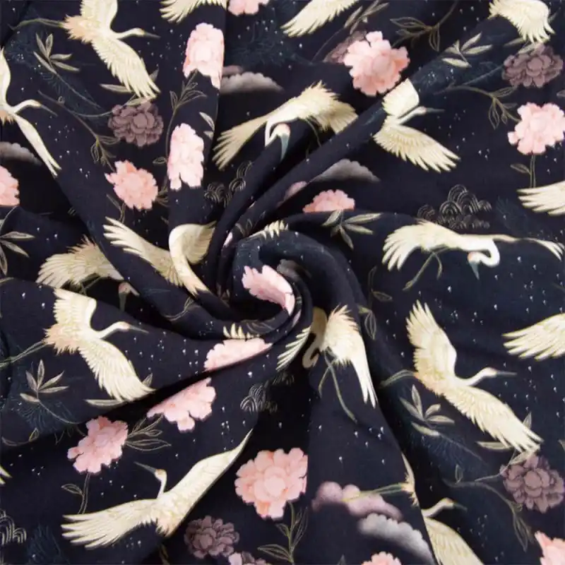 Tessuto Ecoviscose Katia - Black Heron Sakura Occasione Imperdibile