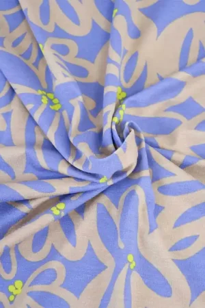 Esclusivo Tessuto Jersey Viscose Print Katia - Tiare Lilac