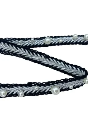 50 Cm Passamaneria Spiga Lurex Argento Copripunto Agremano Nero Perla Bianco Alto 1 Cm Professionale