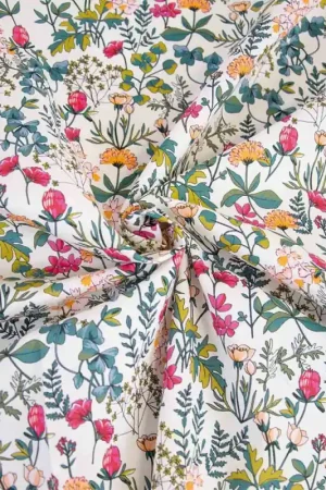 Tessuto Popeline Light Print Katia - British Garden Spedizione Gratuita