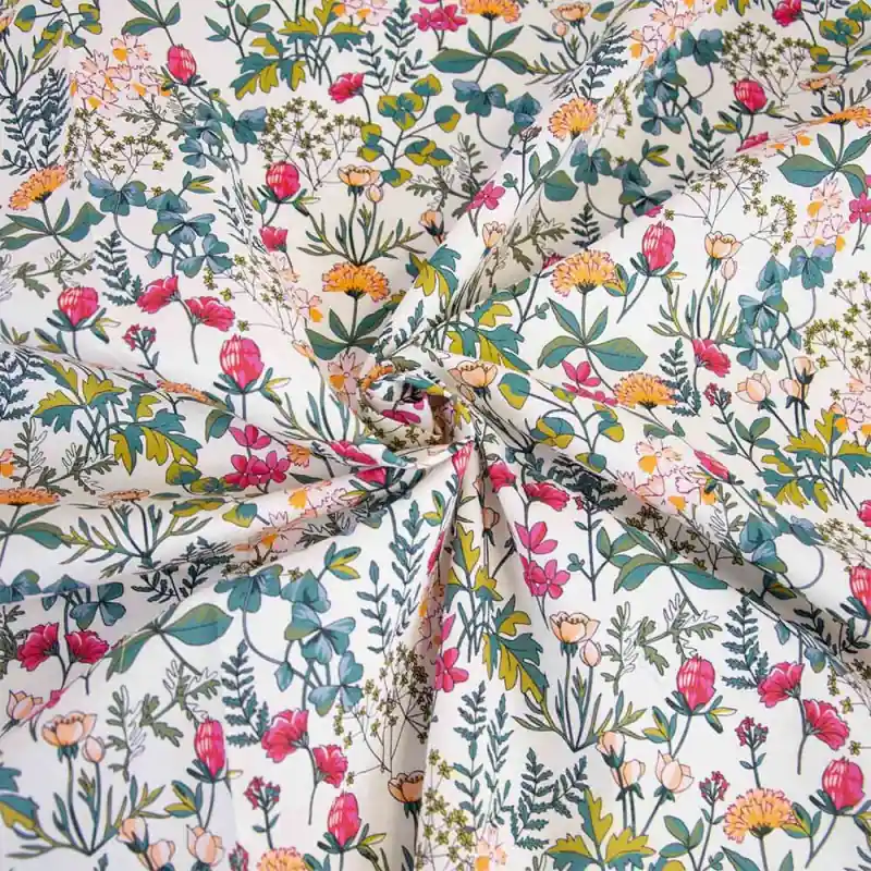 Tessuto Popeline Light Print Katia - British Garden Spedizione Gratuita