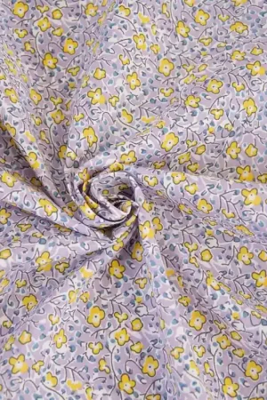 Tessuto Popeline Light Print Katia - SunLilac Flowers Spedizione Espresso