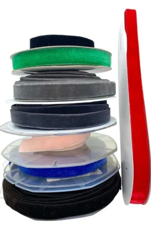 Passamaneria Nastro Velluto Mano Seta Tinta Unita Alto 1,5 Cm Nuova Collezione