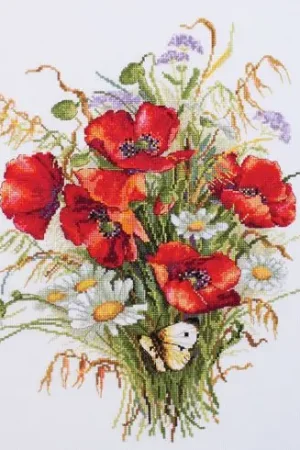 kit ricamo a punto croce - Avena e papavero - Merejka Popolare