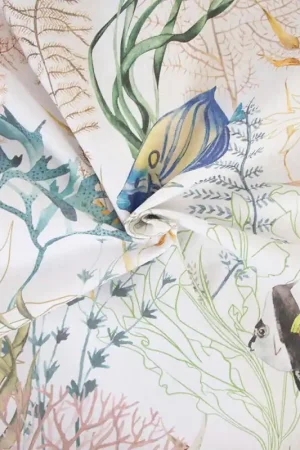 Tessuto Recycled Canvas Print Katia - Coral Reef Ultime Pezzi