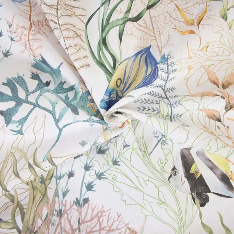 Tessuto Recycled Canvas Print Katia - Coral Reef Ultime Pezzi