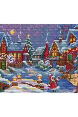 Consegna Rapida kit ricamo a punto croce - L'ospite di Natale - Merejka