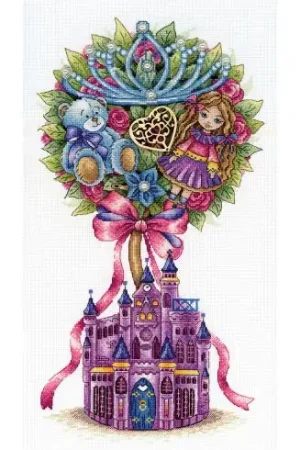 kit ricamo a punto croce - Albero dei giocattoli - Ragazza - MP Studia Non Perdere