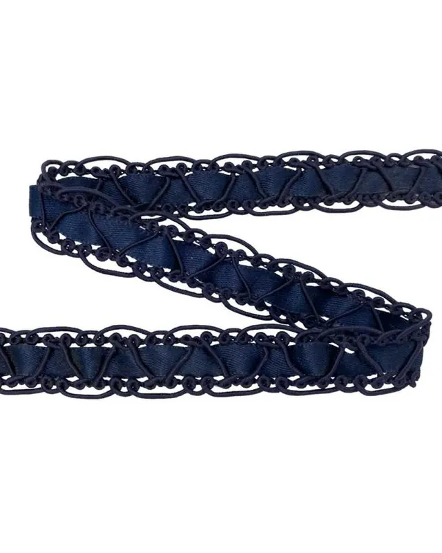 Passamaneria Passanastro Raso Copripunto Blu Cordoncino Lucido Alto 1,5 Cm Miglior Prezzo