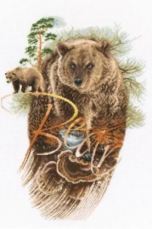 Prezzo Ridotto kit ricamo a punto croce - Orso delle foreste - RTO