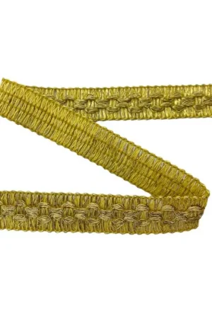 Solo Oggi Passamaneria Bordino Copripunto Cotone Giallo Lurex Filo Oro Metallico Lamè Alto 1,5 Cm